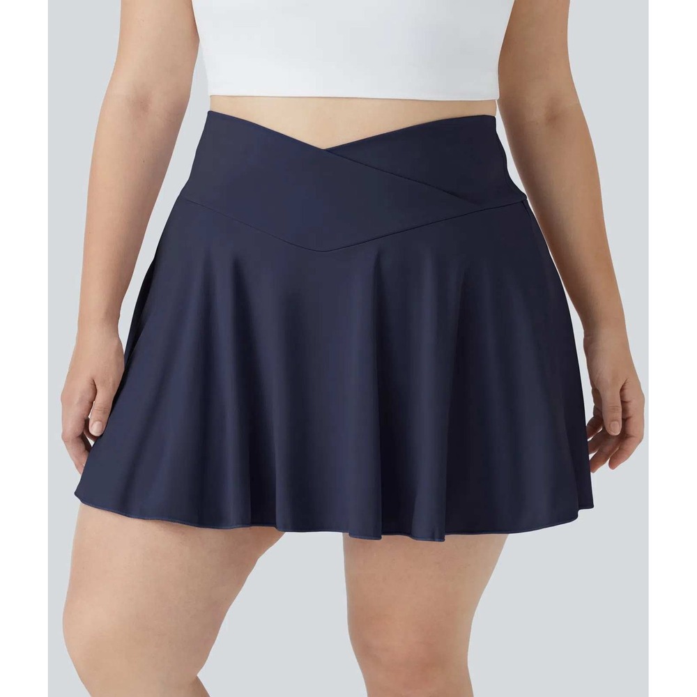 Halara SoftlyZero Airy Crossover High Waisted 2-in-1 Plus Size Tennis Skirt 4XL